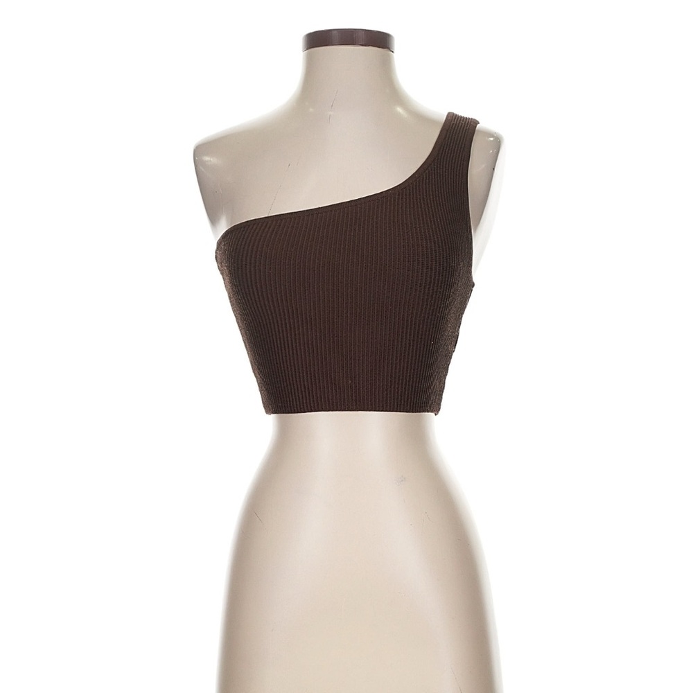 Aritzia Babaton One Shoulder Ribbed Top